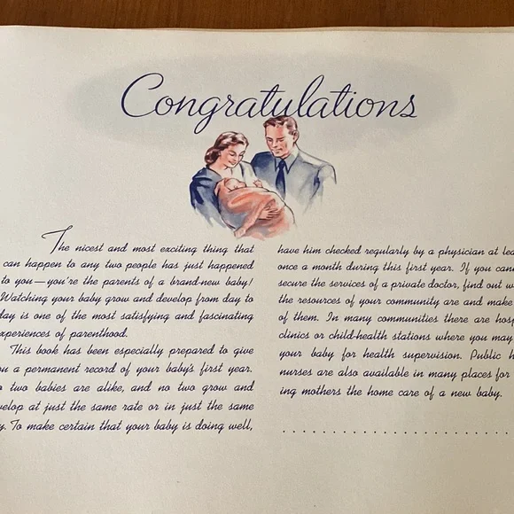 VTG Baby Book & Baby Illustration - Picture 3 of 13